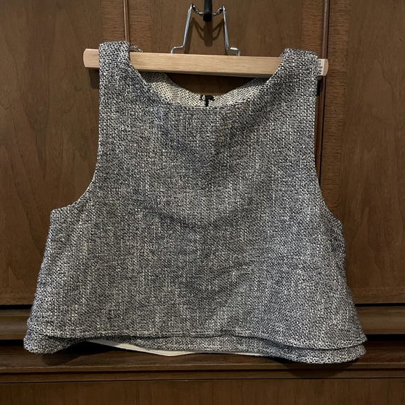 Rare Apiece Apart Tweed Double Layer Crop Tank Top - Picture 5 of 9